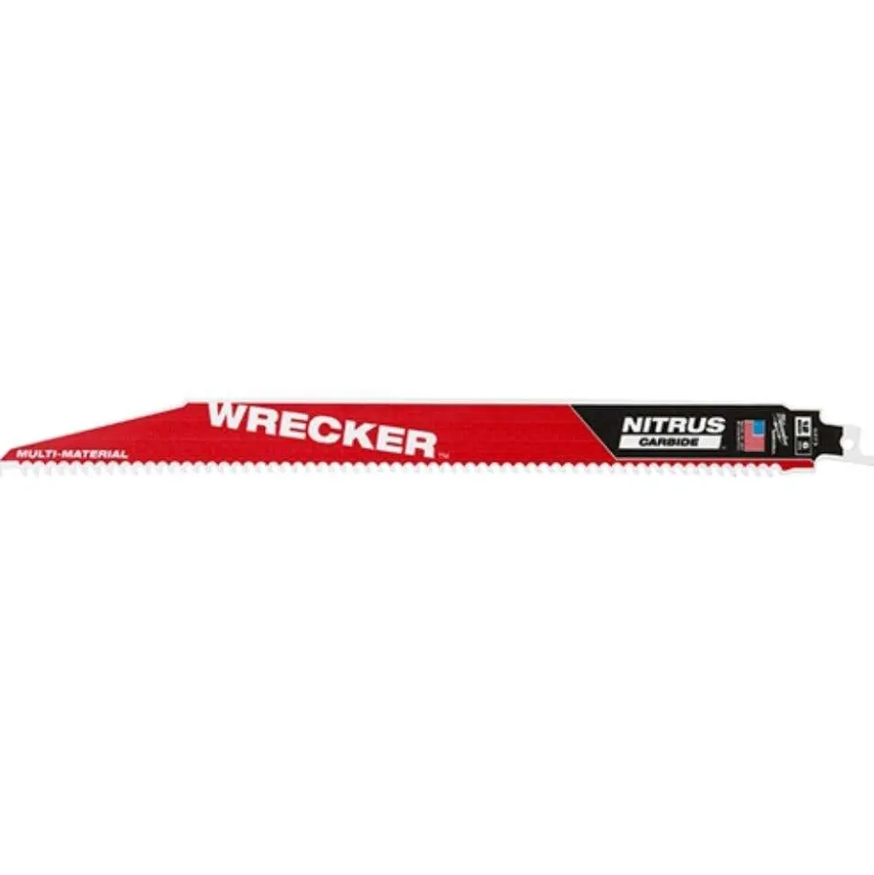 Milwaukee Tools 12" WRECKER™ with NITRUS™ Carbide SAWZALL® Blade for Multi-Material (5 PK) 48-00-5573