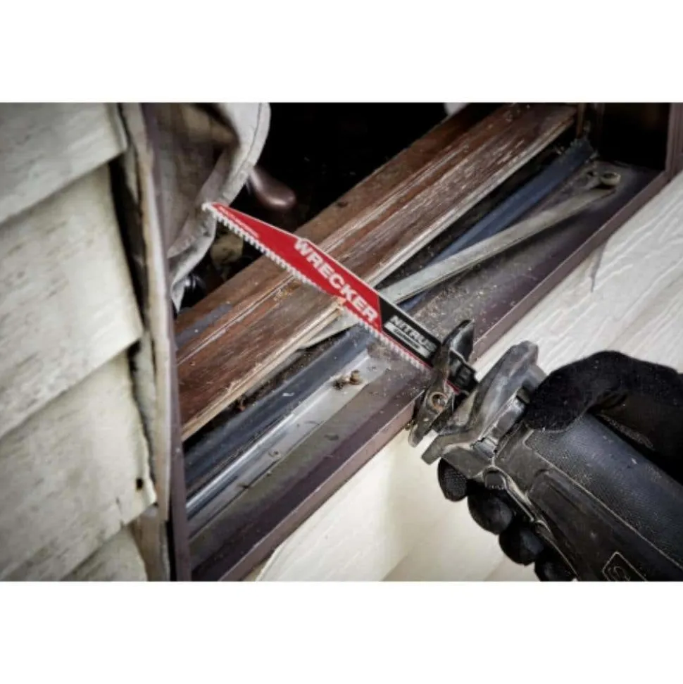 Milwaukee Tools 12" WRECKER™ with NITRUS™ Carbide SAWZALL® Blade for Multi-Material (5 PK) 48-00-5573