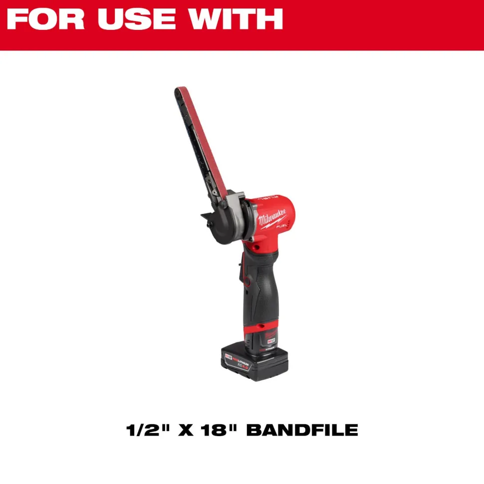 Milwaukee Tools 1/2” x 18” 80 Grit Bandfile Belts – 4 pack 48-80-9080