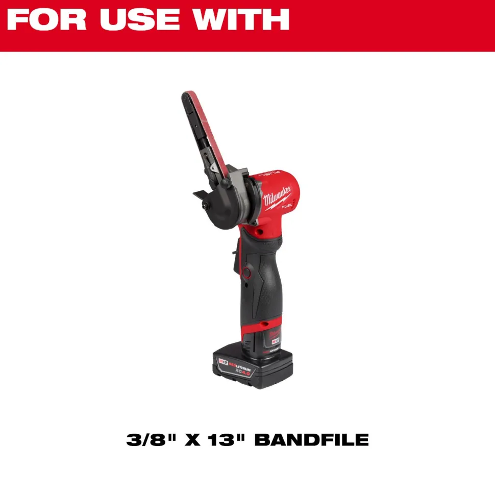 Milwaukee Tools 3/8” x 13” 60 Grit Bandfile Belts – 4 pack 48-80-7060