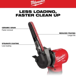 Milwaukee Tools 3/8” x 13” 60 Grit Bandfile Belts – 4 pack 48-80-7060