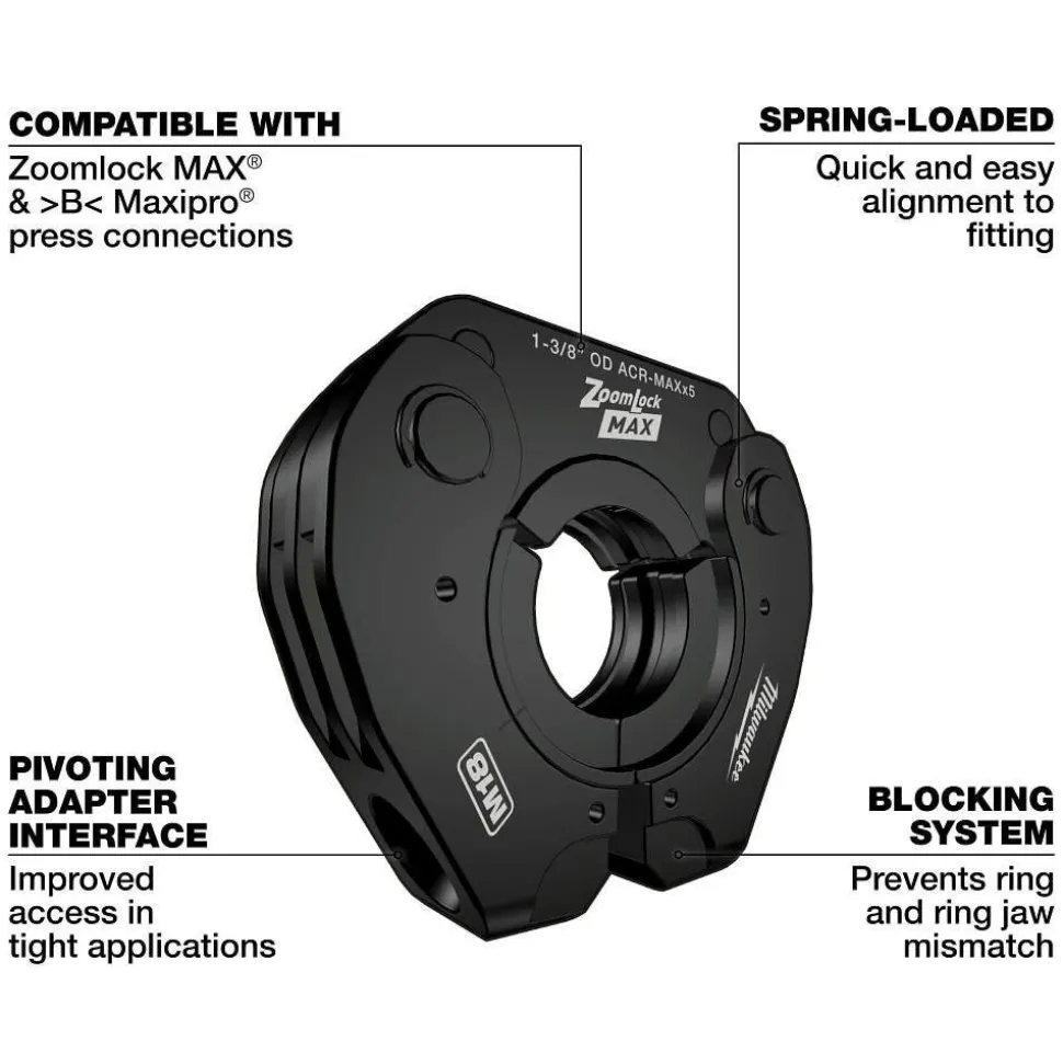 Milwaukee Tools 1-5/8" ZoomLock MAX® and MaxiPro® Pivoting Press Ring 49-16-2670ZX
