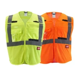 Milwaukee Tools ANSI Breakaway Class 2 Mesh Safety Vest Hi-Vis Orange 48-73-512O
