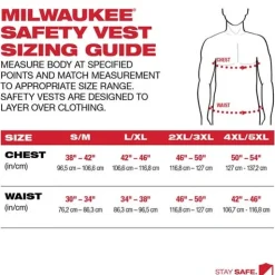 Milwaukee Tools ANSI Class 2 High Visibility 10 Pocket Safety Vest Hi-Vis Yellow 48-73-502