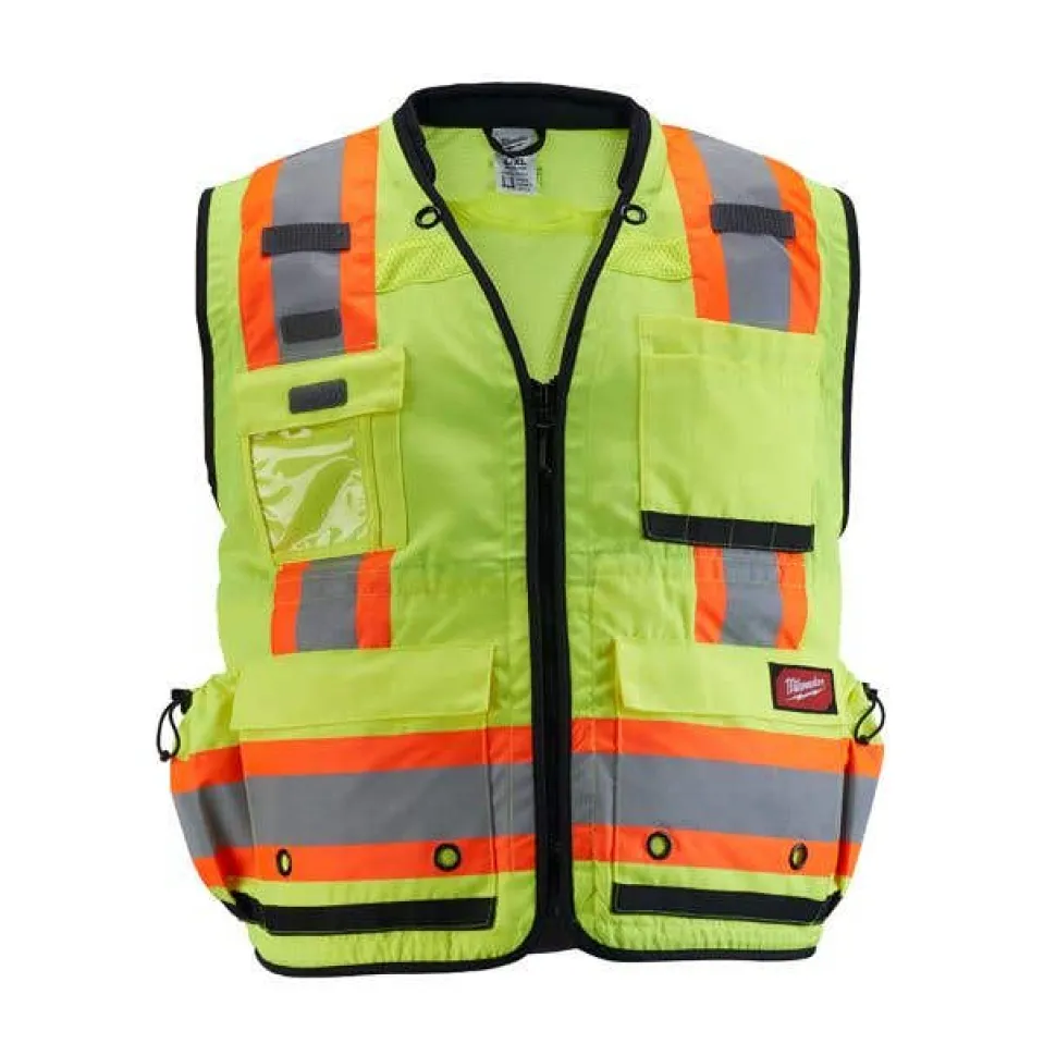Milwaukee Tools ANSI/CSA Class 2 Surveyor's 27 Pocket Safety Vest 48-73-516Y