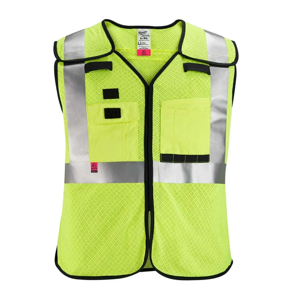 Milwaukee Tools AR/FR Cat. 1 Class 2 Breakaway Mesh Safety Vest High Vis 48-73-521