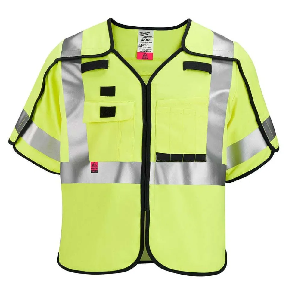 Milwaukee Tools AR/FR Cat. 1 Class 3 Breakaway Safety Vest ANSI/CSA High Vis 48-73-533