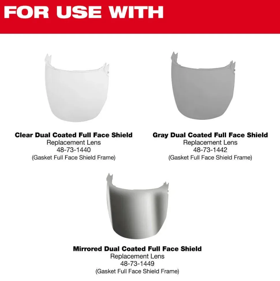 Milwaukee Tools BOLT™ Gasketed Full Face Shield Replacement Frame (Compatible with Milwaukee® BOLT™ Safety Helmets & BOLT™ Hard Hats) 48-73-1456