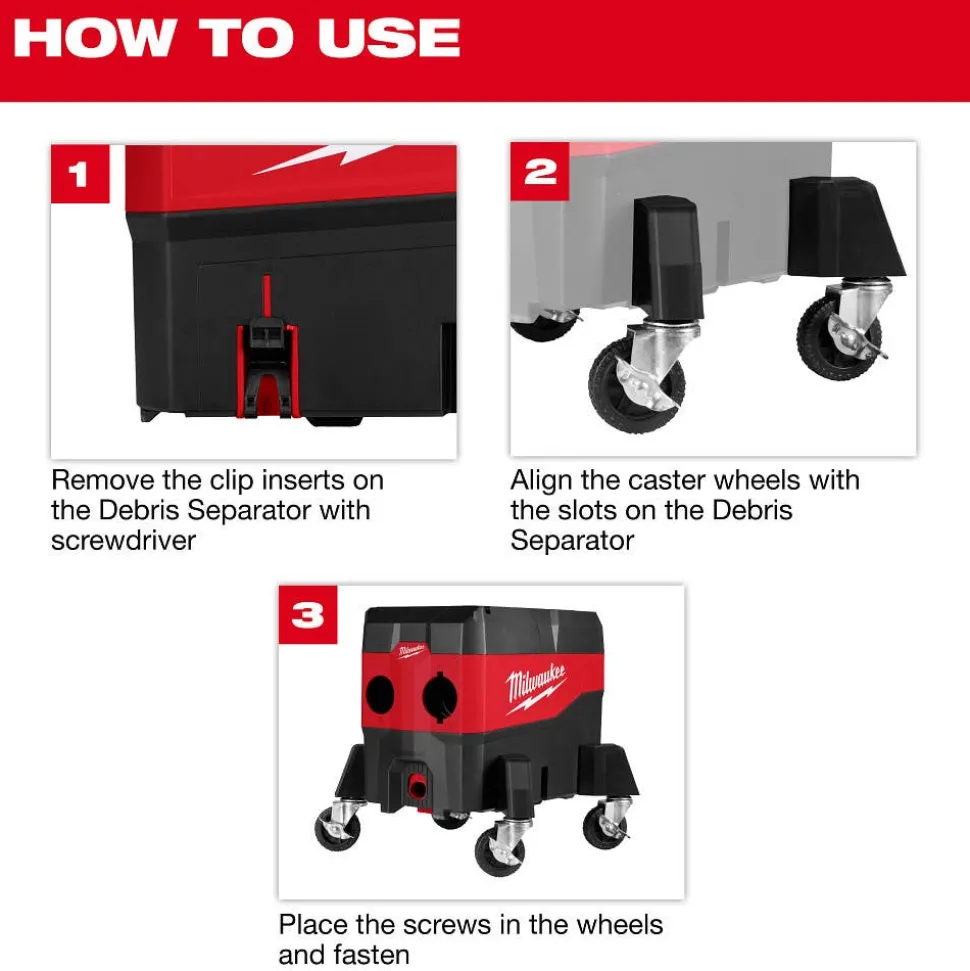 Milwaukee Tools Caster Kit for Debris Separator 49-90-2201
