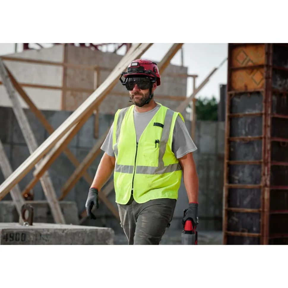 Milwaukee Tools Class 2 High Visibility Mesh One Pocket ANSI Safety Vest Hi-Vis Yellow 48-73-224Y