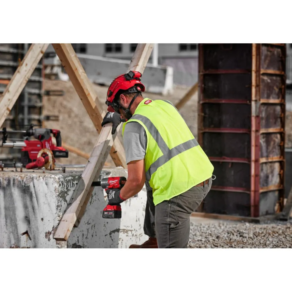 Milwaukee Tools Class 2 High Visibility Mesh One Pocket ANSI Safety Vest Hi-Vis Yellow 48-73-224Y