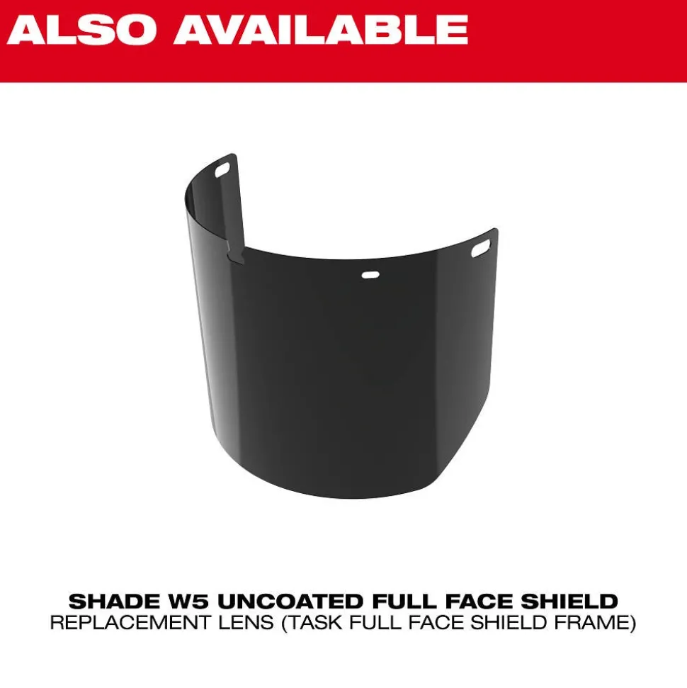 Milwaukee Tools Clear Uncoated Full Face Shield Replacement Lens (Task Full Face Shield Frame) 48-73-1457