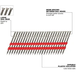 Milwaukee Tools 8D 2-1/4” x .131” Collated Duplex Nails (Box of 2000) MDP8D-2000