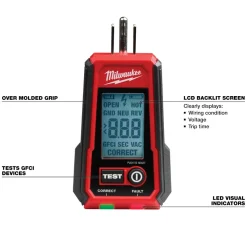Milwaukee Tools Digital GFCI Receptacle Tester 2224-20