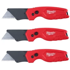 Milwaukee Tools FASTBACKâ„¢ Compact Folding Utility Knife 3-Pack 48-22-1522