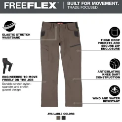 Milwaukee Tools FREEFLEX Tech Pants - Brown M651N
