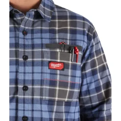Milwaukee Tools Gridiron Flannel Shirt Blue M551U
