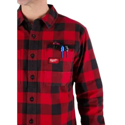 Milwaukee Tools Gridiron Flannel Shirt Red M551R