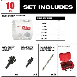 Milwaukee Tools HOLE DOZER HVAC Hole Saw Kit - 10PC 49-22-4001