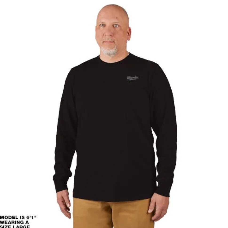 Milwaukee Tools Hybrid Long Sleeve Work T-Shirt Black 604B