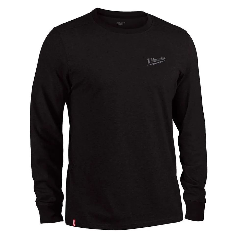 Milwaukee Tools Hybrid Long Sleeve Work T-Shirt Black 604B