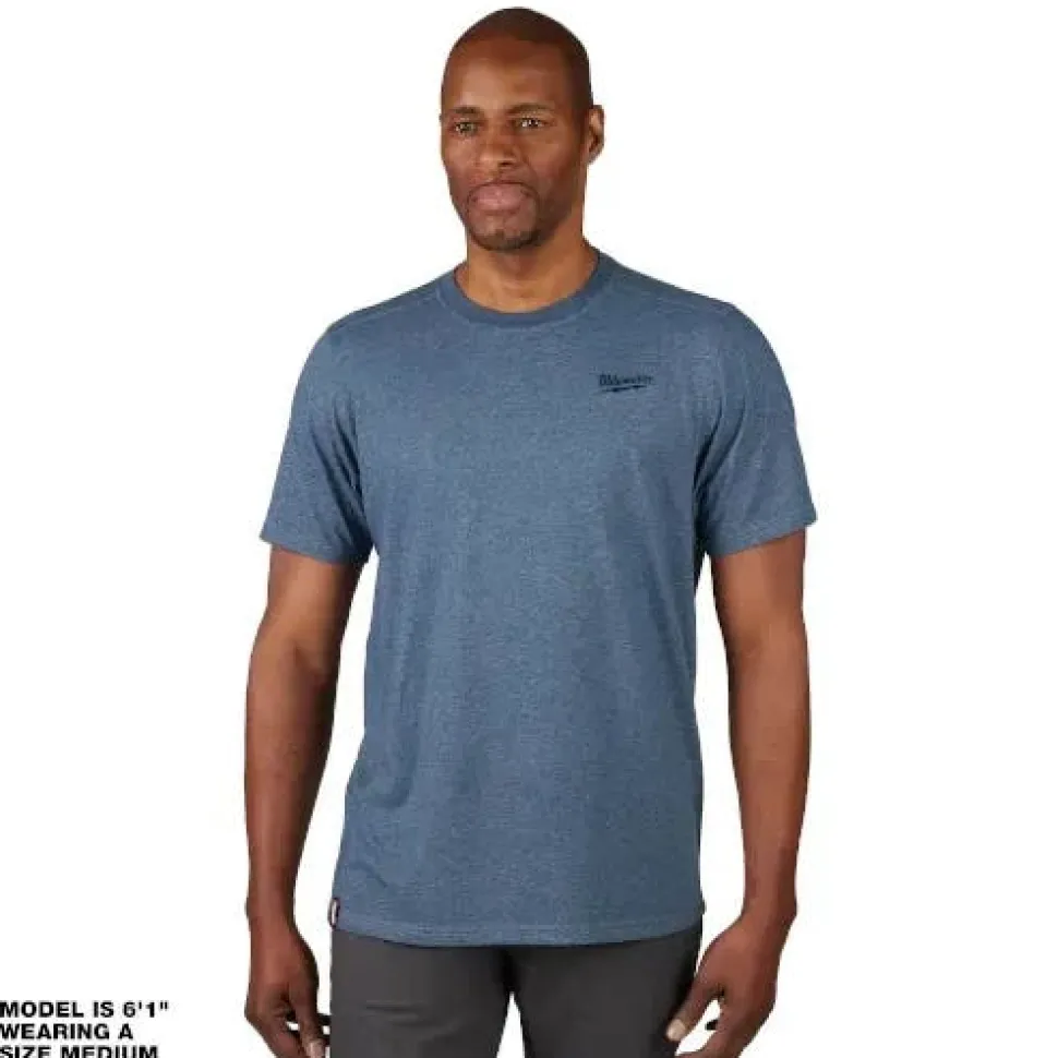 Milwaukee Tools Hybrid Short Sleeve Work T-Shirt Blue 603BL