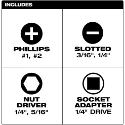 Milwaukee Tools 7-in-1 Multi-Bit Mini Ratchet 48-22-2950