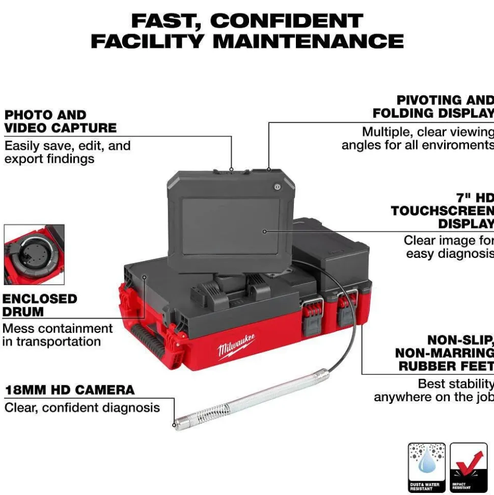 Milwaukee Tools M12 75' Drain Camera w/ PACKOUT Compatibility 3154-20