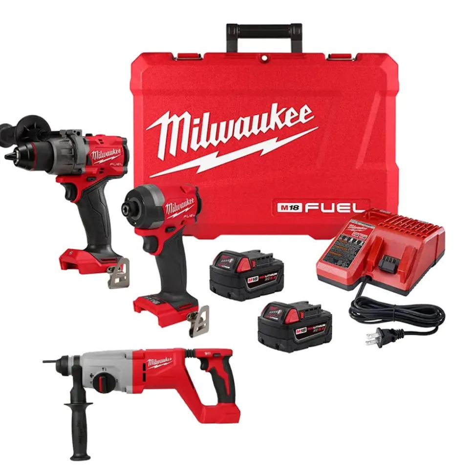 Milwaukee Tools M18 Brushless 1" SDS Plus D-Handle Rotary Hammer w/ FUEL 2-Tool Combo Kit