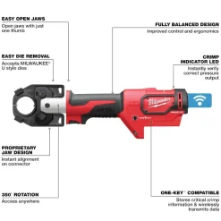 Milwaukee Tools M18™ FORCE LOGIC™ 600 MCM Cu Crimper w/ 750 MCM Expanded Jaw and Dies 2679-750CU