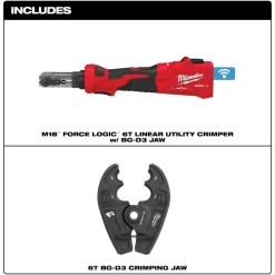 Milwaukee Tools M18™ FORCE LOGIC™ 6T Linear Utility Crimper w/ BG-D3 Jaw 2978-20BG