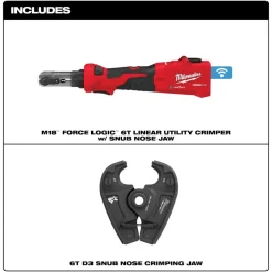 Milwaukee Tools M18™ FORCE LOGIC™ 6T Linear Utility Crimper w/ Snub Nose Jaw 2978-20D3