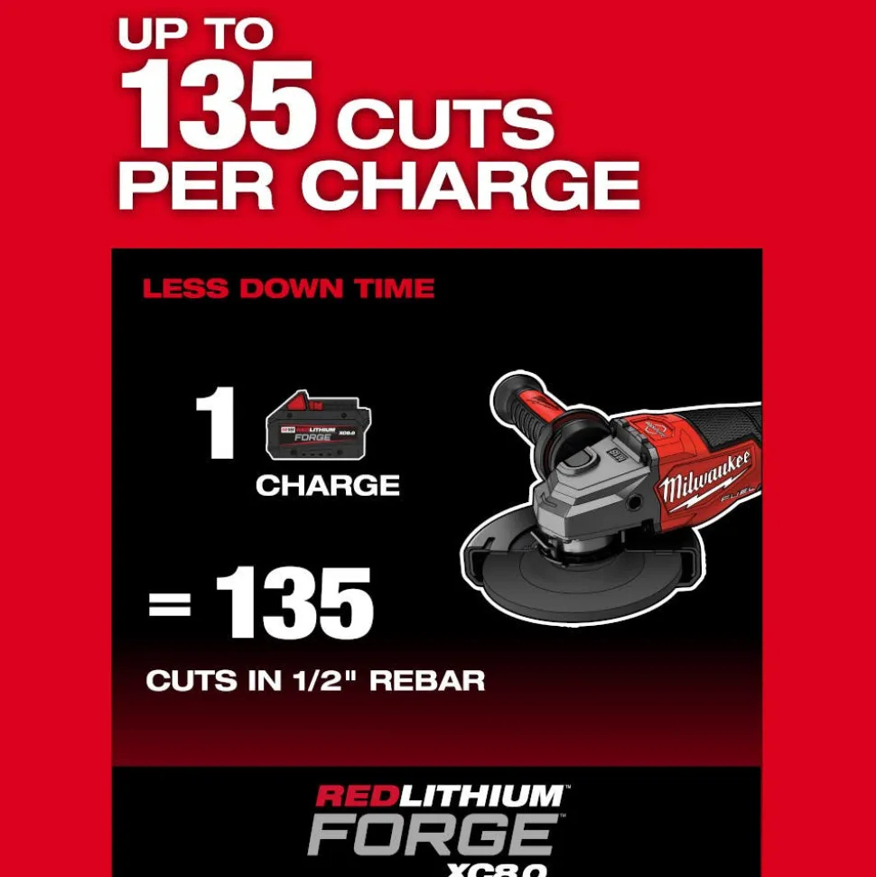 Milwaukee Tools M18 FUEL 4-1/2"-6" Braking Grinder, Paddle Switch 3670-20