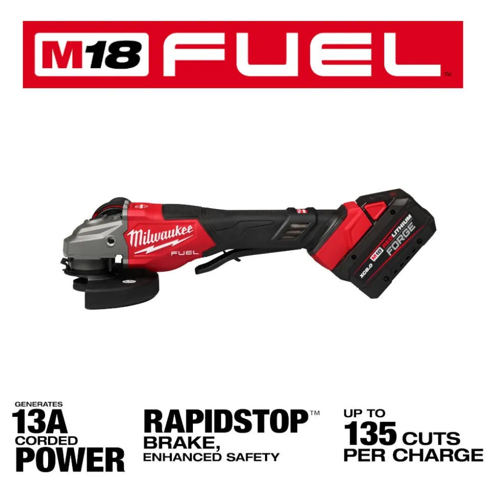 Milwaukee Tools M18 FUEL 4-1/2"-6" Braking Grinder, Paddle Switch Kit 3670-22