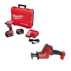 Milwaukee Tools M18 FUEL 1/2" Hammer Drill/Driver Kit and M18 FUEL Hackzall Reciprocating Saw (Bare Tool) KIT-2904-22-2719-20