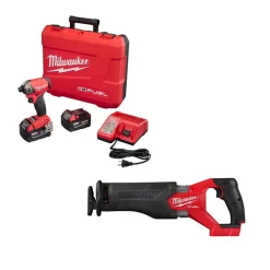 Milwaukee Tools M18 FUEL 1/2" Hammer Drill/Driver Kit and M18 FUEL SAWZALL Recip Saw (Bare Tool) KIT-2904-22-2821-20