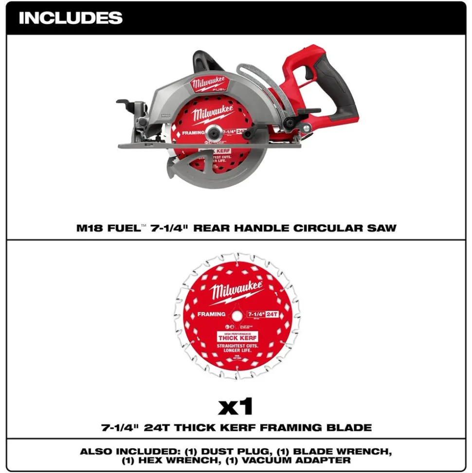 Milwaukee Tools M18 FUEL™ 7-1/4" Rear Handle Circular Saw 2930-20