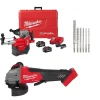 Milwaukee Tools M18 FUEL 1" SDS Plus Rotary Hammer Dust Extractor Kit w/ ONE-KEY, M18 FUEL 5" Angle Grinder Paddle Switch, No-Lock (Tool Only) , and SDS-Plus MX4 4-Cutter Rotary Hammer Drill Bits - 6pc Kit KIT-2914-22DE-2880-20-48-20-7499