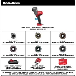Milwaukee Tools M18 FUEL™ Covered Conductor Cable Stripper Kit w/ Adjustable Bushings 2937-21