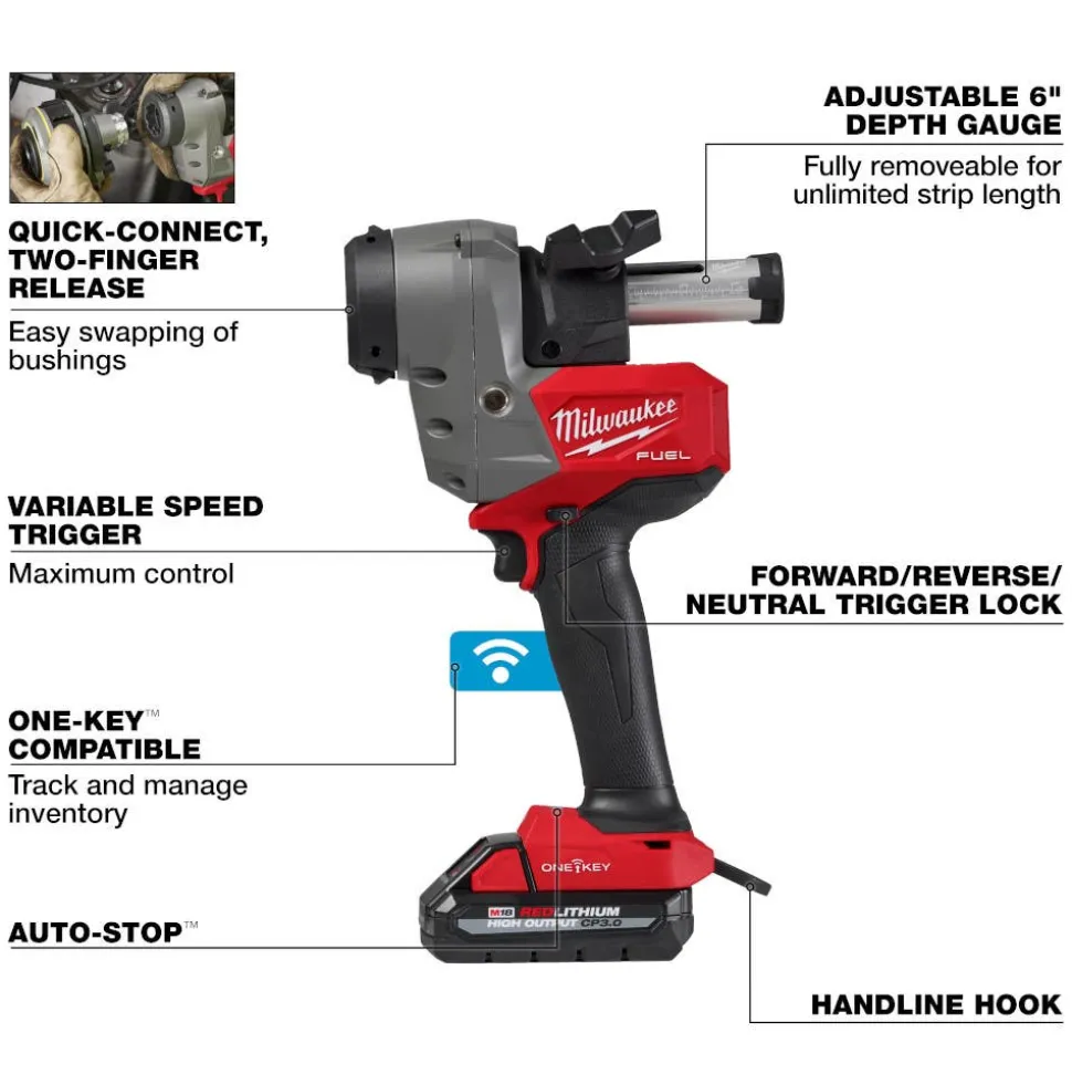 Milwaukee Tools M18 FUEL™ Covered Conductor Cable Stripper Kit w/ Adjustable Bushings 2937-21