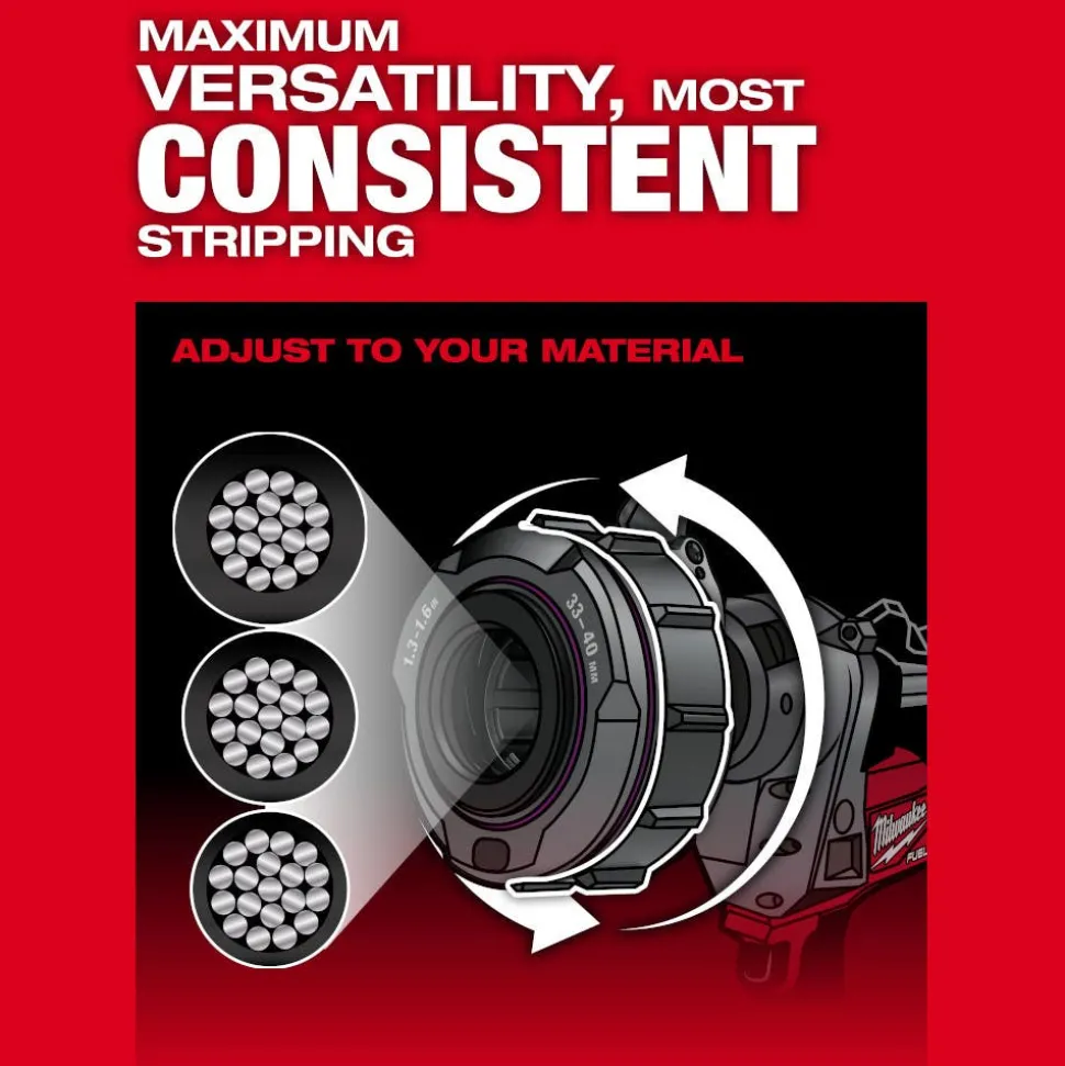 Milwaukee Tools M18 FUEL™ Covered Conductor Cable Stripper Kit w/ Adjustable Bushings 2937-21