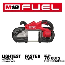 Milwaukee Tools M18 FUEL Deep Cut Band Saw With REDLITHIUM HIGH OUTPUT CP3.0 Battery KIT 2929-20-48-11-1835