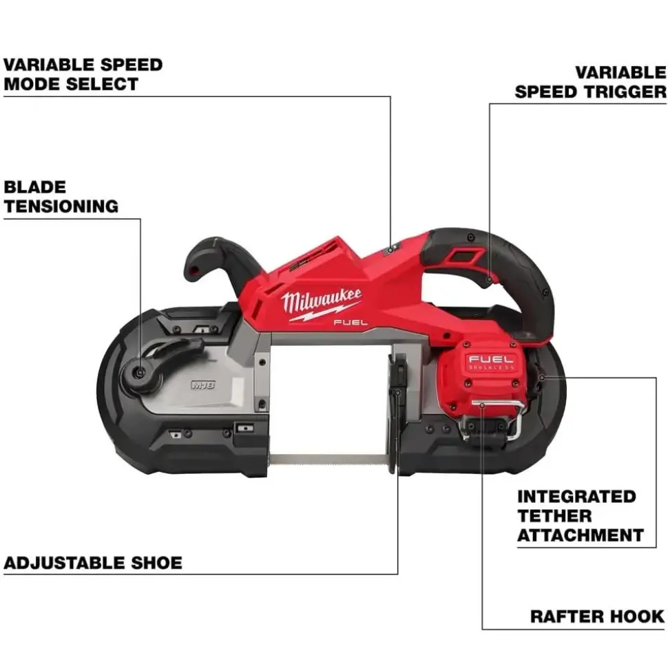 Milwaukee Tools M18 FUEL Deep Cut Band Saw With REDLITHIUM HIGH OUTPUT CP3.0 Battery KIT 2929-20-48-11-1835