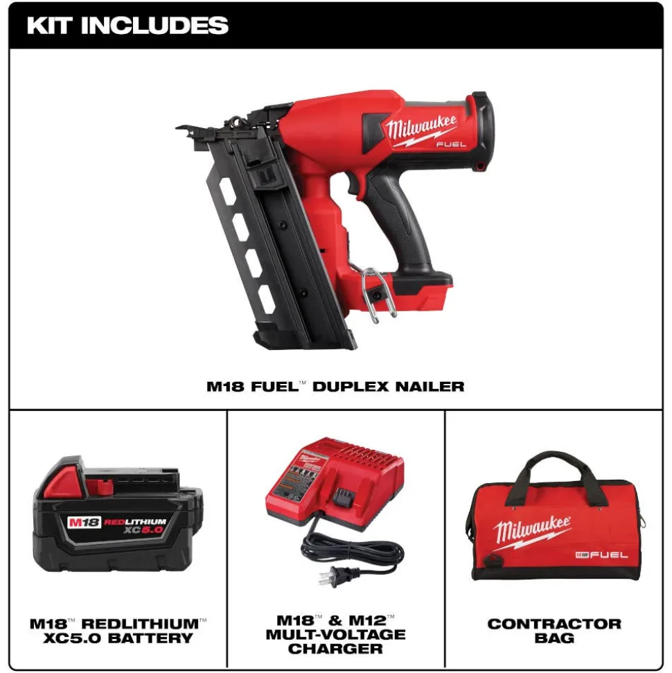 Milwaukee Tools M18 FUEL Duplex Nailer Kit 2844-21