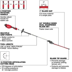 Milwaukee Tools M18 FUEL Extended Pole Articulating Hedge Trimmer Kit 3035-21