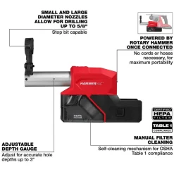 Milwaukee Tools M18 FUEL™ HAMMERVAC™ 5/8" Dedicated Dust Extractor 2908-DE