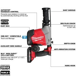 Milwaukee Tools M18 FUEL Overhead Rotary Hammer with Integrated Dust Extraction Kit 3311-22