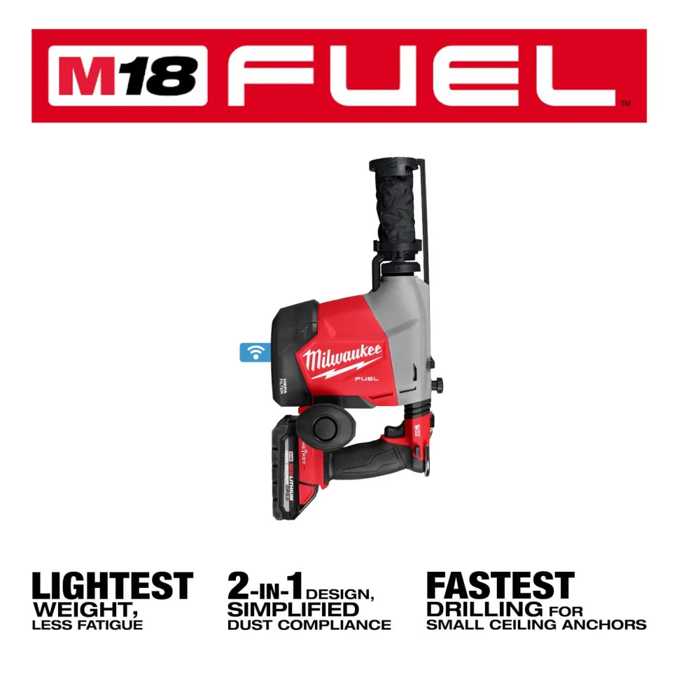 Milwaukee Tools M18 FUEL Overhead Rotary Hammer with Integrated Dust Extraction Kit 3311-22