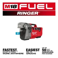 Milwaukee Tools M18 FUEL RINGER Roll Groover for 1-1/4” - 4” Sch 10/40, 6” Sch 10 2927-22