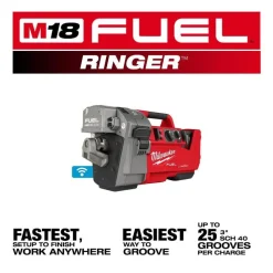 Milwaukee Tools M18 FUEL RINGER Roll Groover for 2” – 6” Sch 10/40 2928-22
